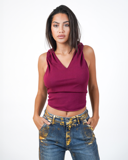 CAROL TOP COSTINA BURGUNDY