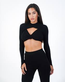 CHLOE TOP CROP BLACK