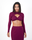 CHLOE TOP CROP BURGUNDY