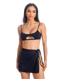 HALIA PAREO MARE TESSUTO LEGGERO BLACK