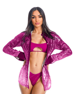 HALO CAMICIA PAILLETTES BEGONIQUE
