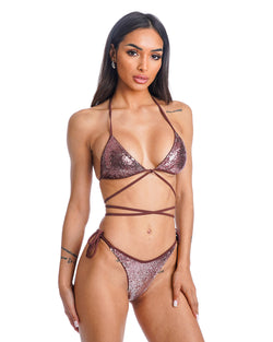 WERONIKA BIKINI SEQUINS VIOLET RED