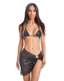 HUSHKA MINI PAREO PAILLETTES BLACK