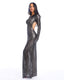HUSH ABITO LUNGO PAILLETTES BLACK