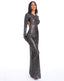 HUSH ABITO LUNGO PAILLETTES BLACK